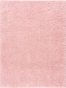 Faina Solid Pink Shag Washable Area Rug - Clearance
