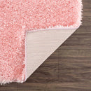 Faina Solid Pink Shag Washable Area Rug - Clearance