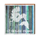 St. George Island Mermaid Blue Boards | Wall Art Print on Real Wood