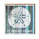 St. George Island Sand Dollar Blue Boards | Wall Art Print on Real Wood