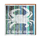 St. George Island Crab Blue Boards | Wall Art Print on Real Wood