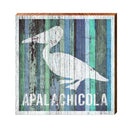 Apalachicola Pelican Blue Boards | Wall Art Print on Real Wood