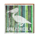 Apalachicola Pelican Green Boards | Wall Art Print on Real Wood
