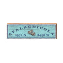 Apalachicola Oyster Blue Latitude Longitude | Wall Art Print on Real Wood