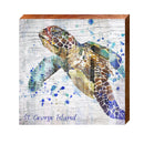 St. George Island Watercolor Sea Turtle | Wall Art Print on Real Wood