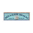 Belleair Beach Sand Dollar Blue Latitude Longitude | Real Wood Art Print