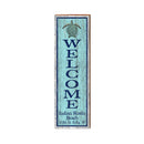 Welcome Indian Rocks Beach Sea Turtle Blue Latitude Longitude Vertical | Real Wood Art Print