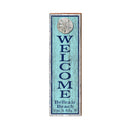 Welcome Belleair Beach Sand Dollar Blue Latitude Longitude Vertical | Real Wood Art Print