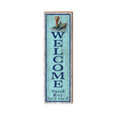 Welcome Sand Key Mermaid Blue Latitude Longitude Vertical | Real Wood Art Print