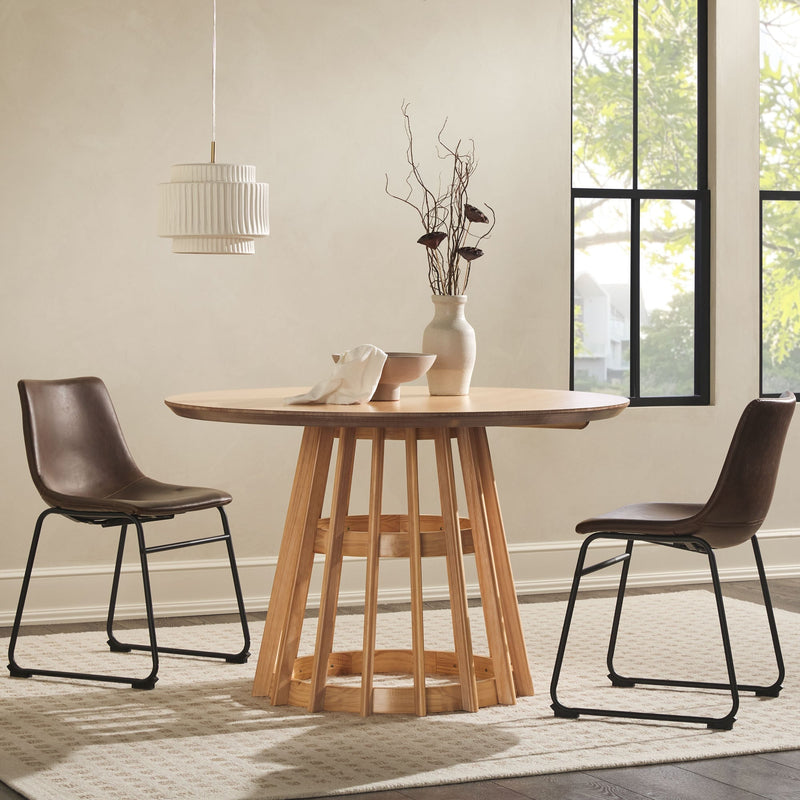 Modern 48 Round Solid Wood Dining Table