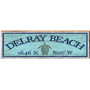 Delray Beach Sea Turtle Blue Latitude Longitude | Wall Art Print on Real Wood