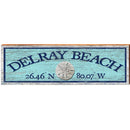 Delray Beach Sand Dollar Blue Latitude Longitude | Wall Art Print on Real Wood