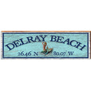 Delray Beach Mermaid Blue Latitude Longitude | Wall Art Print on Real Wood
