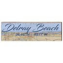 Delray Beach, Florida Latitude Longitude Map Wooden Sign | Wall Art Print on Real Wood