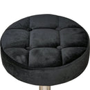 Black Button Tufted Adjustable Rolling Massage Swivel Salon Stool