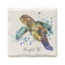 Beaufort, NC Watercolor Sea Turtle Drinking Coaster Set