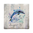 Beaufort, NC Watercolor Dolphin Drinking Coaster Set