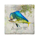 Beaufort, NC Watercolor Dolphin Fish Drinking Coaster Set
