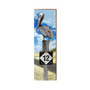 Highway 12 Pelican on Piling | Wall Art Print on Real Wood