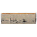 Vintage Sailboat Harbor | Wall Art Print on Real Wood