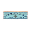 Hatteras Latitude Longitude Sign | Real Wood Art Print