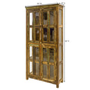 Reclaimed Wood French Glass Door 82" Tall Display Armoire