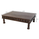 Handcrafted Eclectic Solid Wood 64 in. X 44 in. Large Coffee Table