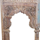 Eclectic Antique Carved Solid Wood Arches Repurposed 83 in. Tall Serving Bar