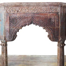 Eclectic Antique Carved Solid Wood Arches Repurposed 83 in. Tall Serving Bar