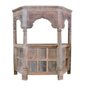 Eclectic Antique Carved Solid Wood Arches Repurposed 83 in. Tall Serving Bar