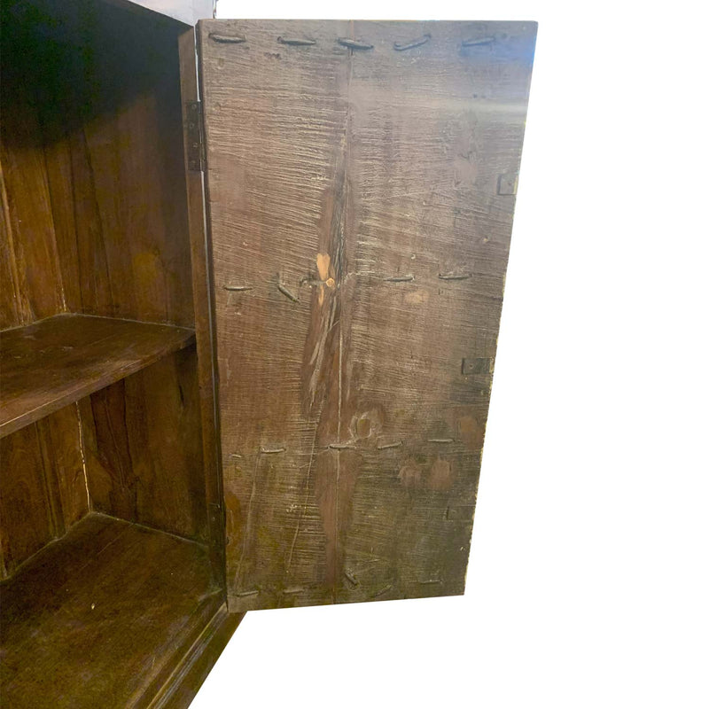 1900s Antique Door Upcycled 50" Tall  Distressed Solid Wood Cabinet