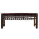 Farmhouse Style Antique Lattice Carved Teak Wood Frieze Repurposed 75" Long Console