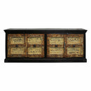 1900s Antique Door Upcycled Colored Patina Rustic 88 in. Long Credenza