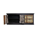 1900s Antique Door Upcycled Colored Patina Rustic 88 in. Long Credenza