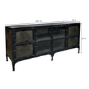 Industrial Style Reclaimed Wood In Metal Frame 60 in. Wide Media Console