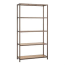 Heavy Duty 5-Shelf Steel Frame Shelving Unit with Bamboo Shelves