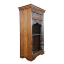 Antique Carved Teak Wood Arch Columns Open Shelf Display Cabinet