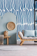 Modish Blue Lines Wallpaper Fashionable
