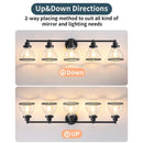 Hermosa Modern Polished Nickel & Black 5-Light Bathroom Vanity Light