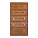 Modern 5-Drawer Bedroom Chest Dresser in Rustic Brown Wood Finish