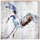 Watercolor Heron | Wall Art Print on Real Wood