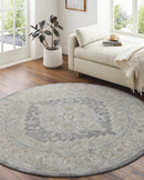 Sema Blue Medallion Thick Luxe Area Rug