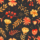 Fashionable Orange Flowers Wallpaper Select