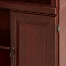 71-inch High 3-Shelf Wooden Bookcase with Storage Drawer in Cherry Finish