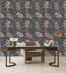 Brown Wallpaper with Leaves Pattern