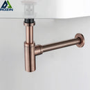Modern bronze round siphon bottle trap bathroom sink drain pipe