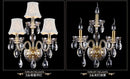DecorBites™ K9 Crystal Gold Wall Lamp with LED Bulbs & Lampshades, Luxury Bedside Light