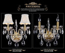 DecorBites™ K9 Crystal Gold Wall Lamp with LED Bulbs & Lampshades, Luxury Bedside Light
