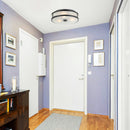 Modern 16 Inch 3-Light Black Flush Mount Ceiling Light