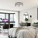 Modern 16 Inch 3-Light Black Flush Mount Ceiling Light
